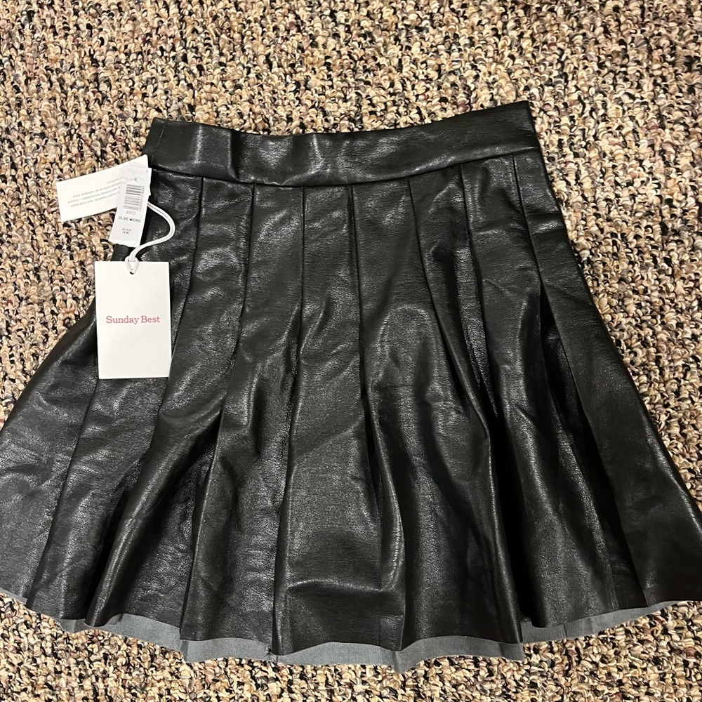 Sunday Best ARITZIA Shiny Black Skater Skirt
